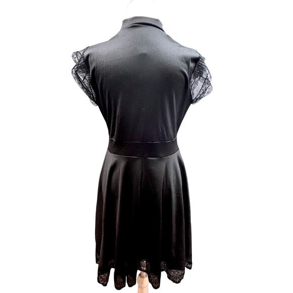 SOLD SOLD SOLD Gothic Whimsigoth Black Lace Dress with keyhole Neck Bow - Picture 5 of 12